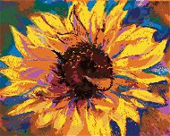 Slunečnice na barevném pozadí, 80×100 cm, bez rámu a bez vypnutí plátna - Painting by Numbers