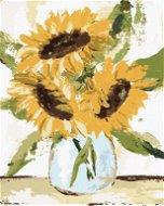 Slunečnice ve váze 2 (Haley Bush), 80×100 cm, bez rámu a bez vypnutí plátna - Painting by Numbers