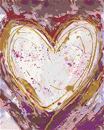 Srdce na fialovém pozadí (Haley Bush), 80×100 cm, bez rámu a bez vypnutí plátna - Painting by Numbers