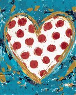 Srdce s červenými puntíky (Haley Bush), 80×100 cm, bez rámu a bez vypnutí plátna - Painting by Numbers