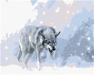 Sivý vlk v zimnej krajine, 80 × 100 cm, plátno napnuté na rám - Maľovanie podľa čísel