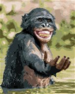 Šťastný šimpanz, 80 × 100 cm, bez rámu a bez napnutia plátna - Maľovanie podľa čísel