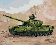 Tank ve válce v horách, 40×50 cm, bez rámu a bez vypnutí plátna - Painting by Numbers