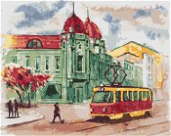 Tramvaj v Praze, 40×50 cm, vypnuté plátno na rám - Painting by Numbers