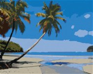 Tropická pláž v Karibiku, 80 × 100 cm, plátno napnuté na rám - Maľovanie podľa čísel
