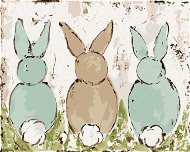Tri králiky (Haley Bush), 80 × 100 cm, plátno napnuté na rám - Maľovanie podľa čísel