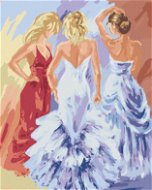 Tři ženy na plese, 80×100 cm, bez rámu a bez vypnutí plátna - Painting by Numbers