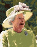 Usmívající královna Alžběta II., 40×50 cm, bez rámu a bez vypnutí plátna - Painting by Numbers