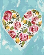 Valentýnské srdce II (Haley Bush), 80×100 cm, bez rámu a bez vypnutí plátna - Painting by Numbers