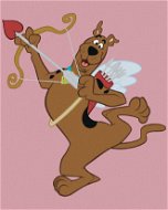 Valentínsky Scooby (Scooby Doo), 40 × 50 cm, bez rámu a bez napnutia plátna - Maľovanie podľa čísel