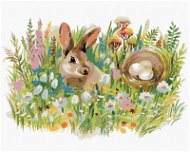 Veľkonočný králik, 80 × 100 cm, plátno napnuté na rám - Maľovanie podľa čísel