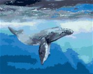 Veľryba v temnom mori, 80 × 100 cm, plátno napnuté na rám - Maľovanie podľa čísel