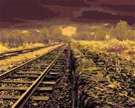 Vlakové koleje v pákistánu, 80×100 cm, bez rámu a bez vypnutí plátna - Painting by Numbers