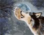 Vlk vyjící na měsíc, 40×50 cm, bez rámu a bez vypnutí plátna - Malování podle čísel