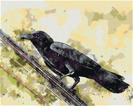 Vrana na drôte, 80 × 100 cm, bez rámu a bez napnutia plátna - Maľovanie podľa čísel