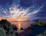 Východ slunce nad pobřežím, 80×100 cm, vypnuté plátno na rám - Painting by Numbers