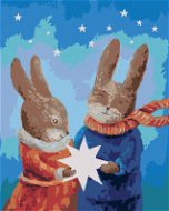 Zamilované zajace, 80 × 100 cm, plátno napnuté na rám - Maľovanie podľa čísel