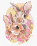 Zamilovaný pár králikov, 80 × 100 cm, bez rámu a bez vypnutia plátna - Maľovanie podľa čísel