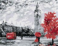 Zamilovaný pár v Londýně, 40×50 cm, vypnuté plátno na rám - Painting by Numbers