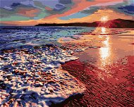Západ slnka na brehu pláže II, 80 × 100 cm, bez rámu a bez napnutia plátna - Maľovanie podľa čísel