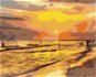 Západ slnka na pláži, 80 × 100 cm, plátno napnuté na rám - Maľovanie podľa čísel