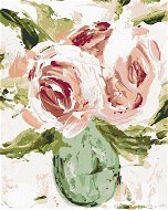 Zátišie ruže vo váze (Haley Bush), 80 × 100 cm, bez rámu a bez napnutia plátna - Maľovanie podľa čísel