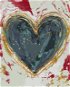 Zelené srdce na barevném pozadí (Haley Bush), 80×100 cm, bez rámu a bez vypnutí plátna - Painting by Numbers