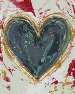 Zelené srdce na farebnom pozadí (Haley Bush), 80×100 cm, vypnuté plátno na rám - Maľovanie podľa čísel