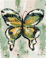 Zelenožlutý motýl (Haley Bush), 40×50 cm, bez rámu a bez vypnutí plátna - Painting by Numbers