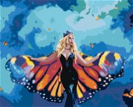 Žena a obrovské motýlí křídla, 80×100 cm, bez rámu a bez vypnutí plátna - Painting by Numbers