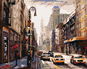 Žena s deštníkem v New Yorku, 80×100 cm, vypnuté plátno na rám - Painting by Numbers