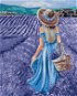 Žena v modrých šatech v levandulovém poli, 80×100 cm, bez rámu a bez vypnutí plátna - Painting by Numbers