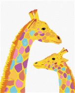 Žirafa a jej mláďa, 80 × 100 cm, bez rámu a bez napnutia plátna - Maľovanie podľa čísel