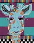 Žirafa na barevném pozadí (Jonna James), 80×100 cm, bez rámu a bez vypnutí plátna - Painting by Numbers