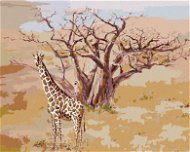 Žirafa v Keni, 80 × 100 cm, bez rámu a bez napnutia plátna - Maľovanie podľa čísel