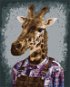 Žirafa v košili, 80×100 cm, bez rámu a bez vypnutí plátna - Painting by Numbers