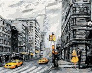 Žluté taxíky v New Yorku, 80×100 cm, bez rámu a bez vypnutí plátna - Painting by Numbers