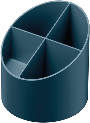 HERLITZ Round, 4 Compartments, Dark Blue - Pencil Holder - Main image