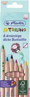 HERLITZ Buntstifte dreieckig - 6 Farben - Buntstifte