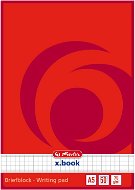 HERLITZ A5, 50 listov, štvorčekovaný, červený - Poznámkový blok