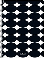 HERLITZ A4, 80 listov, štvorčekovaný, špirálový, motív Just Black - Poznámkový blok