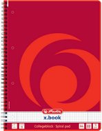 HERLITZ A4, kockás, spirál, College, piros - 80 lap - Jegyzetfüzet