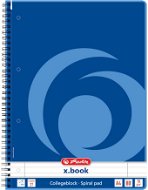 HERLITZ A4 Collegeblock - 80 Blatt - liniert - Spiralbindung - blau - Notizblock