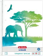 HERLITZ A4, 80 sheets, square, spiral motif GREEN Elephant - Notepad