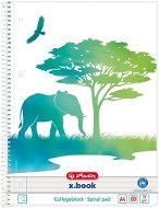 HERLITZ A4, 80 sheets, lined with edge, spiral motif GREEN Elephant - Notepad