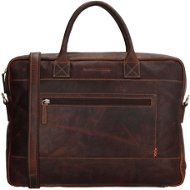 H&S Kožená byznys taška na notebook 15,6" - hnědá - Laptop Bag