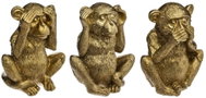 ATMOSPHERA Tři moudré opice, polyresin, zlatá, výška 17,2 cm - New