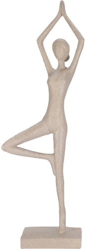 HOME STYLING COLLECTION Yoga tree pose plastic ornament, beige, height 40cm - New - Main image