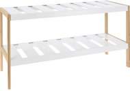 Home Styling Collection Bamboo shoe rack, white, 70 × 26 × 36 cm - Shoe Rack