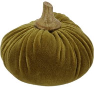Home Styling Collection Sametová dýně, khaki, 10 × 11 cm - Decoration
